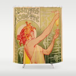 Classic French art nouveau Absinthe Robette Shower Curtain