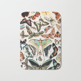 Adolphe Millot - Papillons pour tous - French vintage poster Bath Mat | Biology, Butterflies, Botanist, Larousse, Bestselling, French, Butterfly, Drawing, Boletus, Botanical 