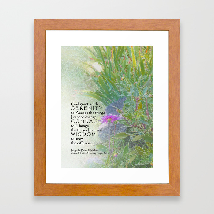 Serenity Prayer Late Summer Garden Framed Art Print By Peace Gifts Society6 Shop art.com for the best selection of serenity prayer wall art online. society6