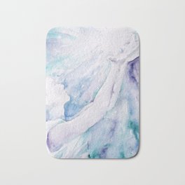 Lightbearer Watercolor Original Abstract Art Pastel Purple Lavender Teal White Bath Mat