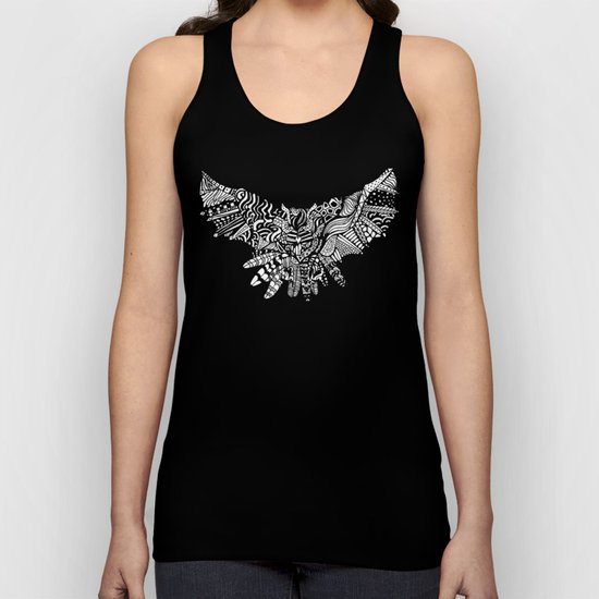 Dragon Owl (BW) Unisex Tank Top