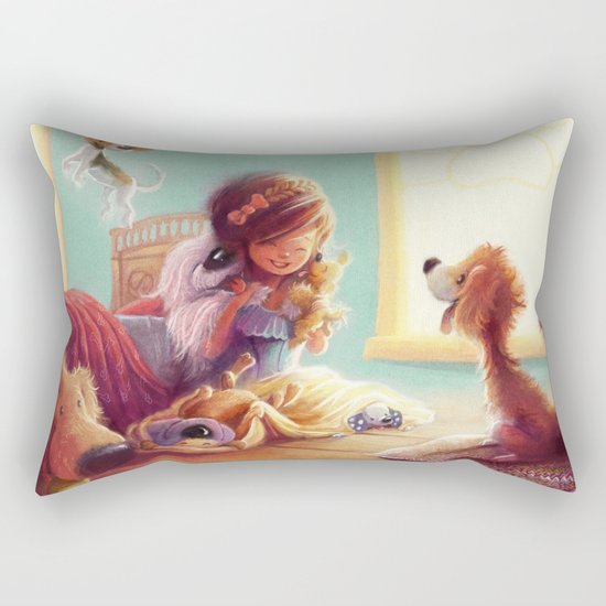 Snow White and the Seven Doggies Rectangular Pillow
