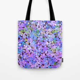 Squares Confetti Rainbow Mosaic Lavender Blue Tote Bag