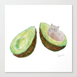 Avocado Nyanco　- Avocado kitty - Canvas Print