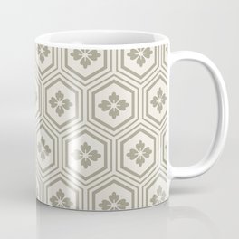 Japandi Style Pattern - Kikko (Tortoiseshell) - Dry Grass Coffee Mug