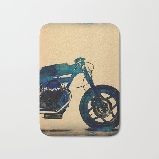 Metalic Blue Bath Mat