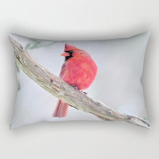 Cardinal: "Do You Hear What I Hear?" Rectangular Pillow