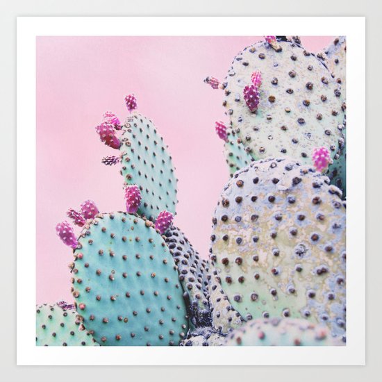 Pink Crush Cactus I Art Print
