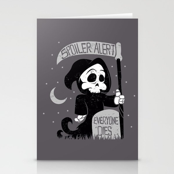 Cute Cartoon Grim Reaper With Scythe Stationery Cards By Marios Society6