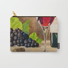 Red wine Carry-All Pouch | Realistic, Winebottle, Redwine, Cup, Realism, Glass, Lightstudy, Painting, Watercolor, Wine 