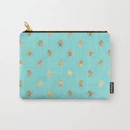 Pretty Mint and Gold Unicorn Pattern Carry-All Pouch