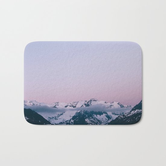 Sunset Mountains (pastel) Bath Mat