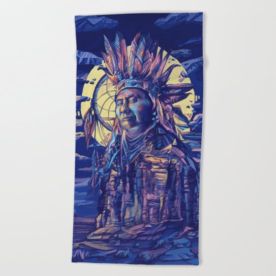 native american portrait 2 Beach Towel