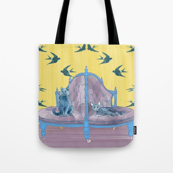 animals in chairs #2 Two Cats Tote Bag