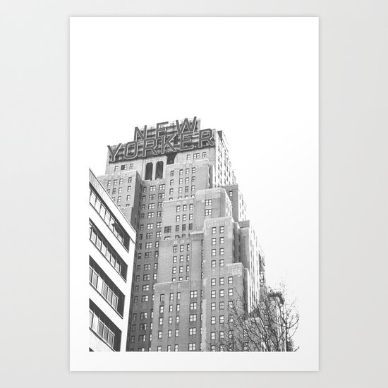 New Yorker Sign - NYC Black and White Art Print