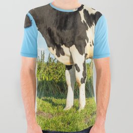 Two Black White Cows Frisian Holstein 75 All Over Graphic Tee