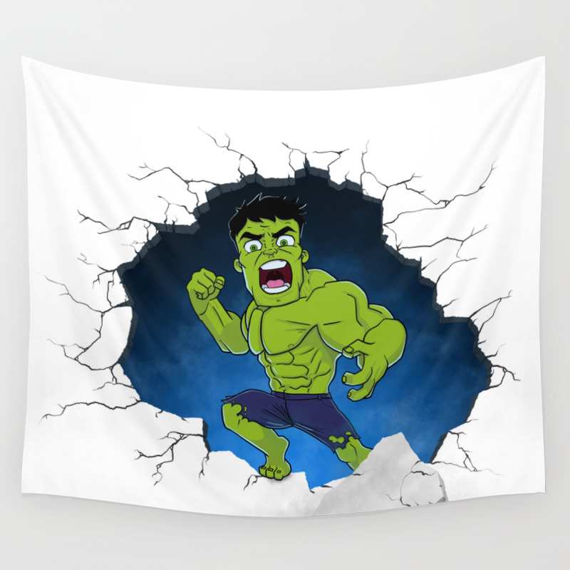 Chibi Hulk Smash Wall Tapestry By Allbroke Society6