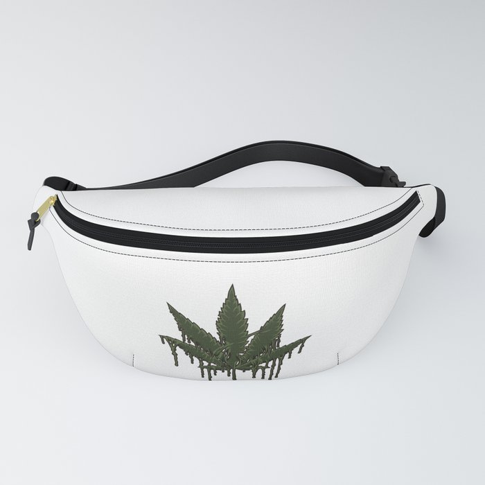 Melting Cannabis Leaf Marijuana THC CBD Stoner Fanny Pack by
