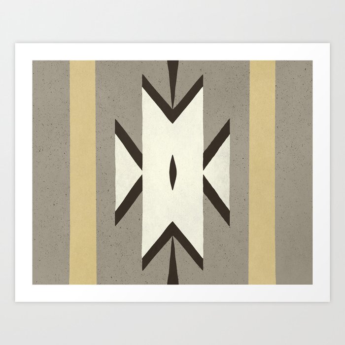 Traditional pre-hispanic zigzag collection - traditional colors Art Print
