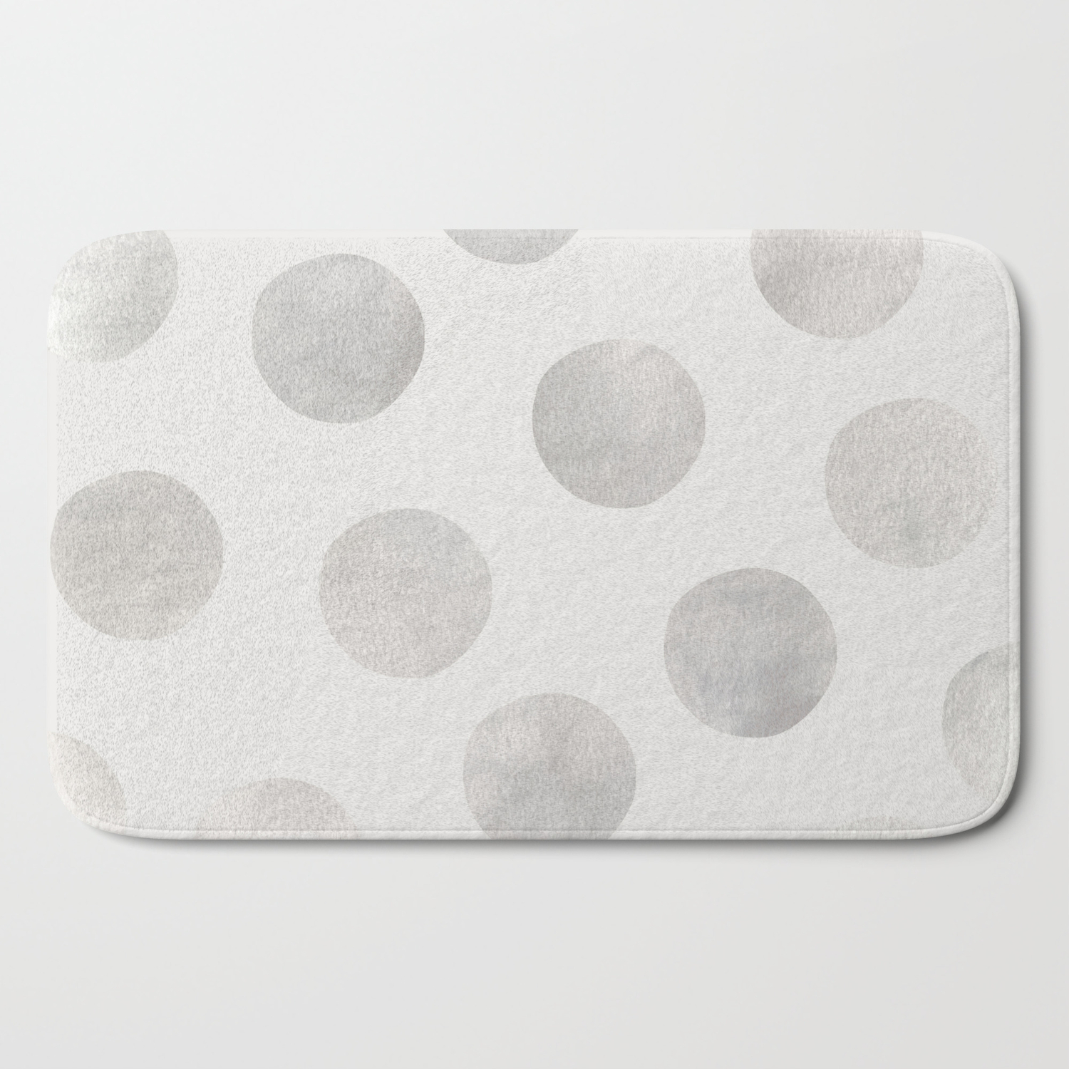 Silver Polka Dots Bath Mat By Georgianaparaschiv Society6