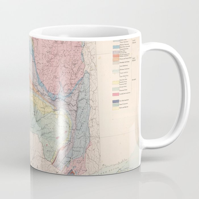 Vintage Geological Map of New York State (1870) Coffee Mug