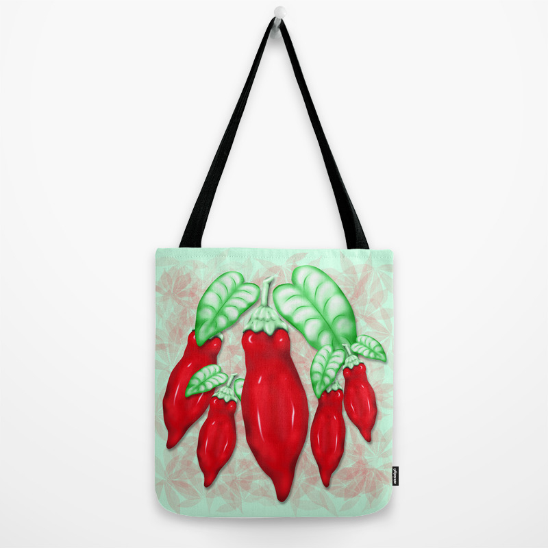 Red Hot Chilli Pepper Decorative Food Art Tote Bag By