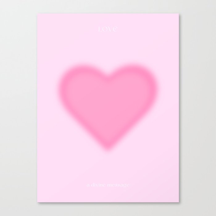 Baby Pink Aura Heart - Love Canvas Print