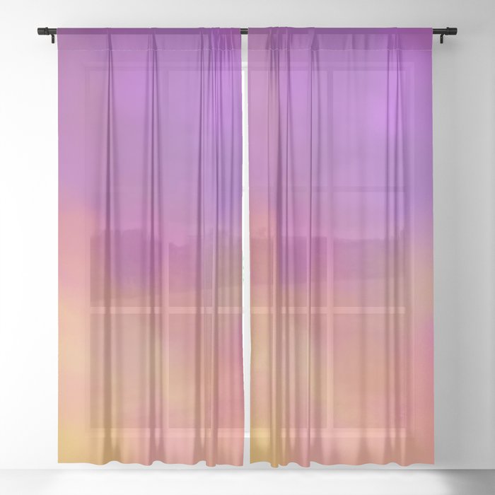 Aura Blend - Yellow & Purple Sheer Curtain