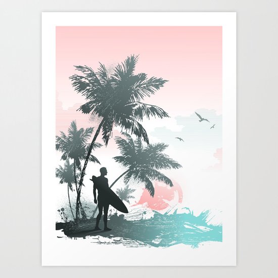 Summer beach Art Print
