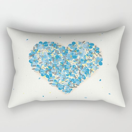 forget-me-nots heart Rectangular Pillow