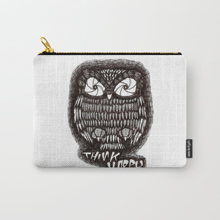 'Think Happy Owl' Carry-All Pouch