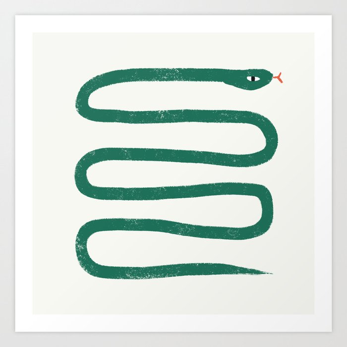 Minimal Jungle Snake Art Print