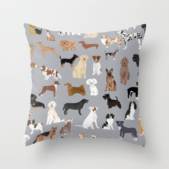Dog print throw pillows cheap