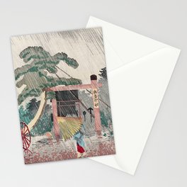 Kobayashi Kiyochika - Umewaka Shrine Stationery Card
