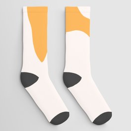Simple Orange Leaf on Aqua Sun - cut-outs 3  Socks