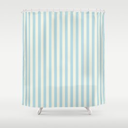 Blue Plume Glass Green Stripe Shower Curtain