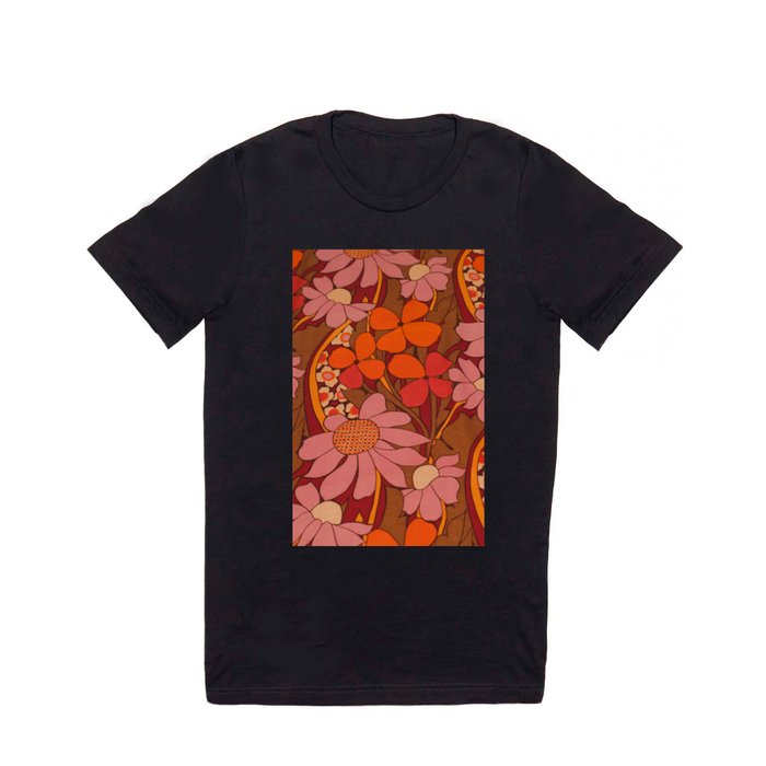 Crazy pinks 50s Flower  T Shirt