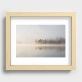 Misty Morning By The Lake Recessed Framed Print