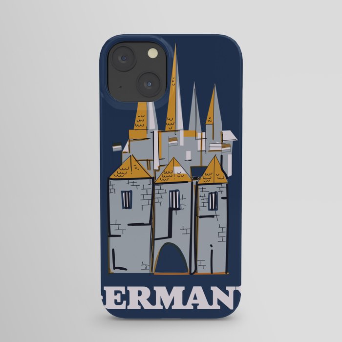 Germany Castle vintage travel print iPhone Case