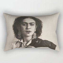 Frida Kahlo 8 - monochrome - black and white Rectangular Pillow