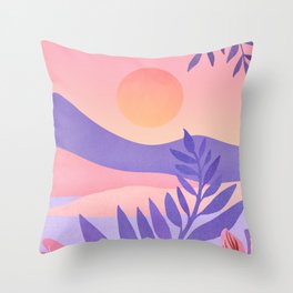 South Seas Sunrise / Tropical Landscape Throw Pillow