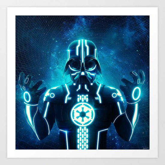 Tron Vader Blue Art Print