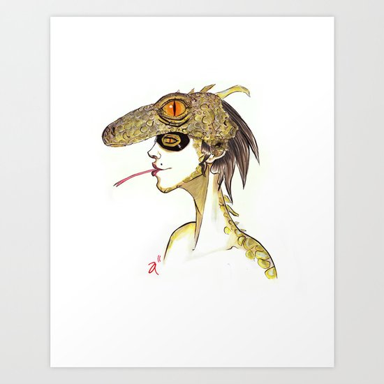 The Masquerade: The Iguana Art Print