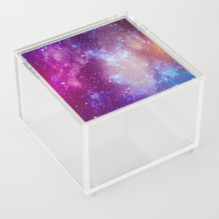 Pink Galaxy Painting Acrylic Box By Newburydesigns Society6
