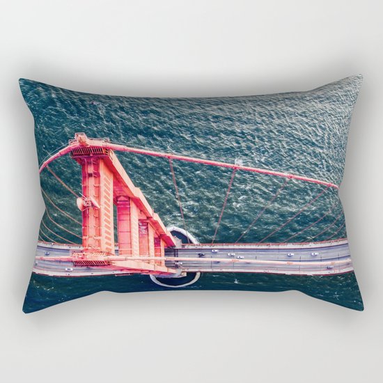 Red Bridge Rectangular Pillow