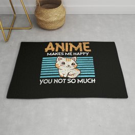 Anime Art For Women Teen Girls Kawaii Anime Cat Area & Throw Rug