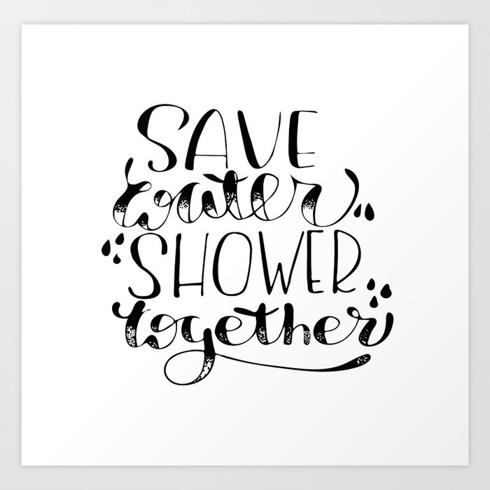 Save water lettering Art Print