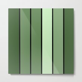 Green Stripes Metal Print