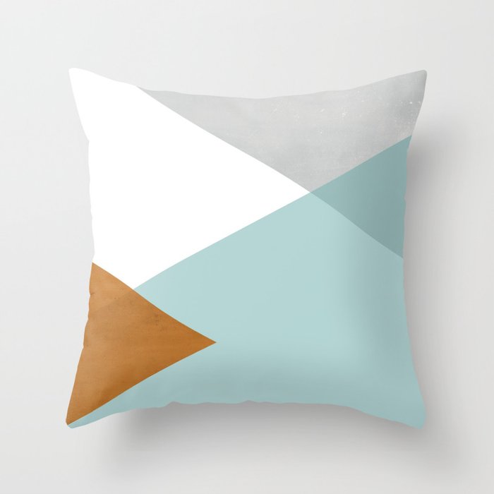 Aqua and store orange throw pillows
