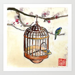 Chinese tea break Art Print